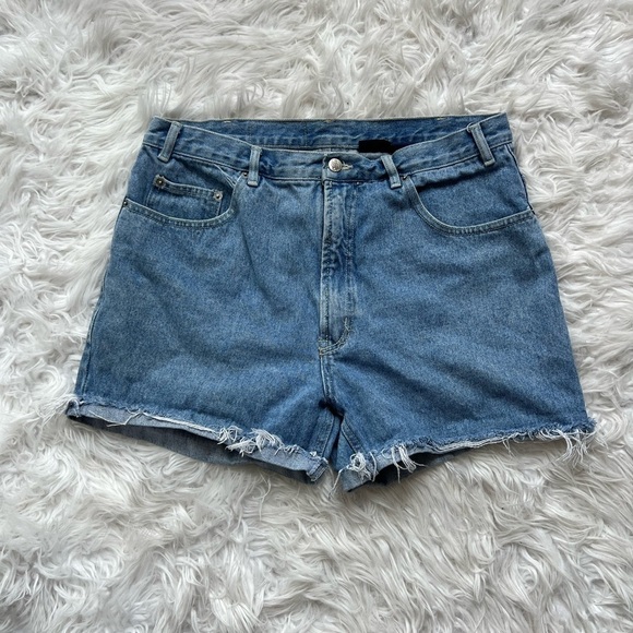 Y2K Route 66 Denim Cutoff Jean Shorts Size 34 - Picture 1 of 6